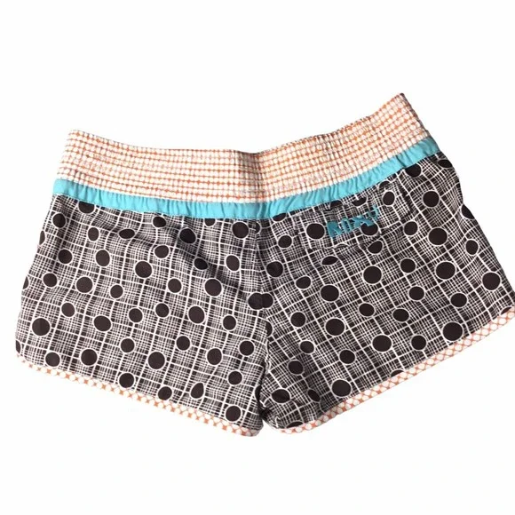 Roxy Size 11 Brown orange geometric board shorts Polyester Style L469569 - Picture 6 of 12